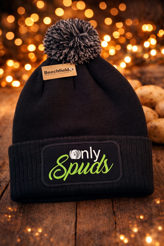 'Only Spuds' Pom Pom Beanie with optional colour logo